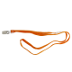 16-500O Lanyard orange plat 10mm avec breakaway et pince crododile 