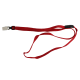 16-500R Rotes Lanyard 10 mm flach mit Sicherheitsverschluss und Krokodil-Clip