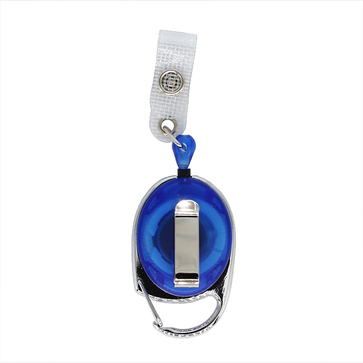 16 460B Yoyo transparent bleu en plastique avec laniere vynile et clip ceinture